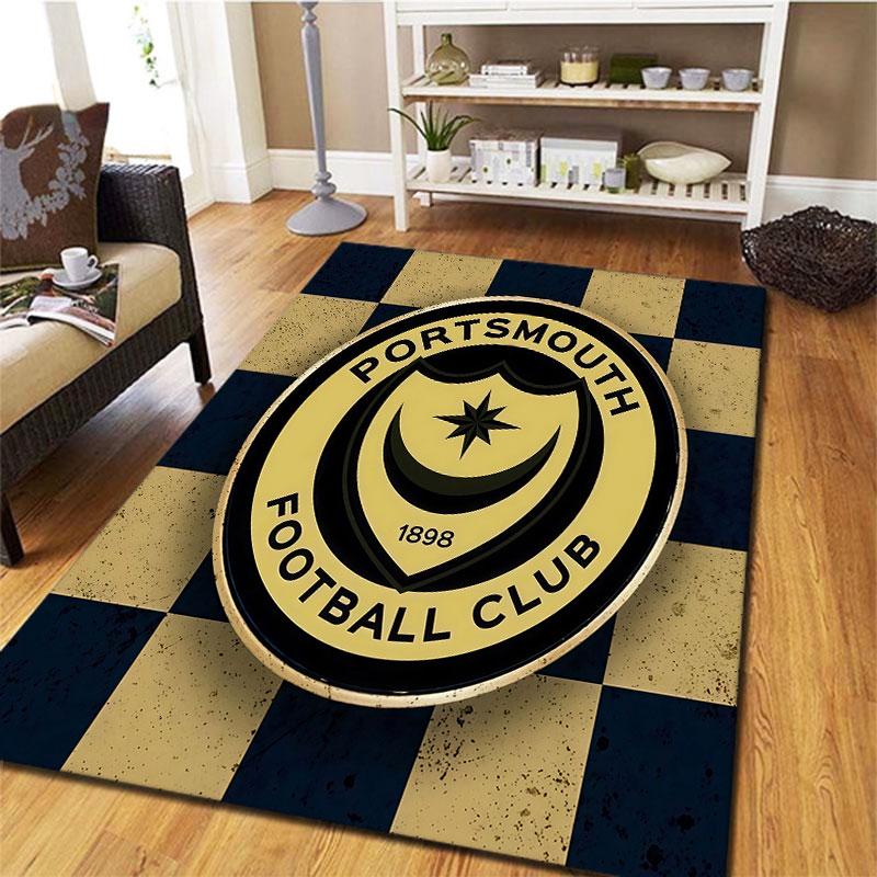 Portsmouth Football Club Carpet Rug for Living Room Bedroom Home Sofa Decoration,Kids Play Non-slip Floor Mat