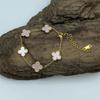 13MM Titanium Steel Bracelet Double-sided Shell Star Pattern Shell Lucky Fashion Ladies Four-leaf Clover Bracelet