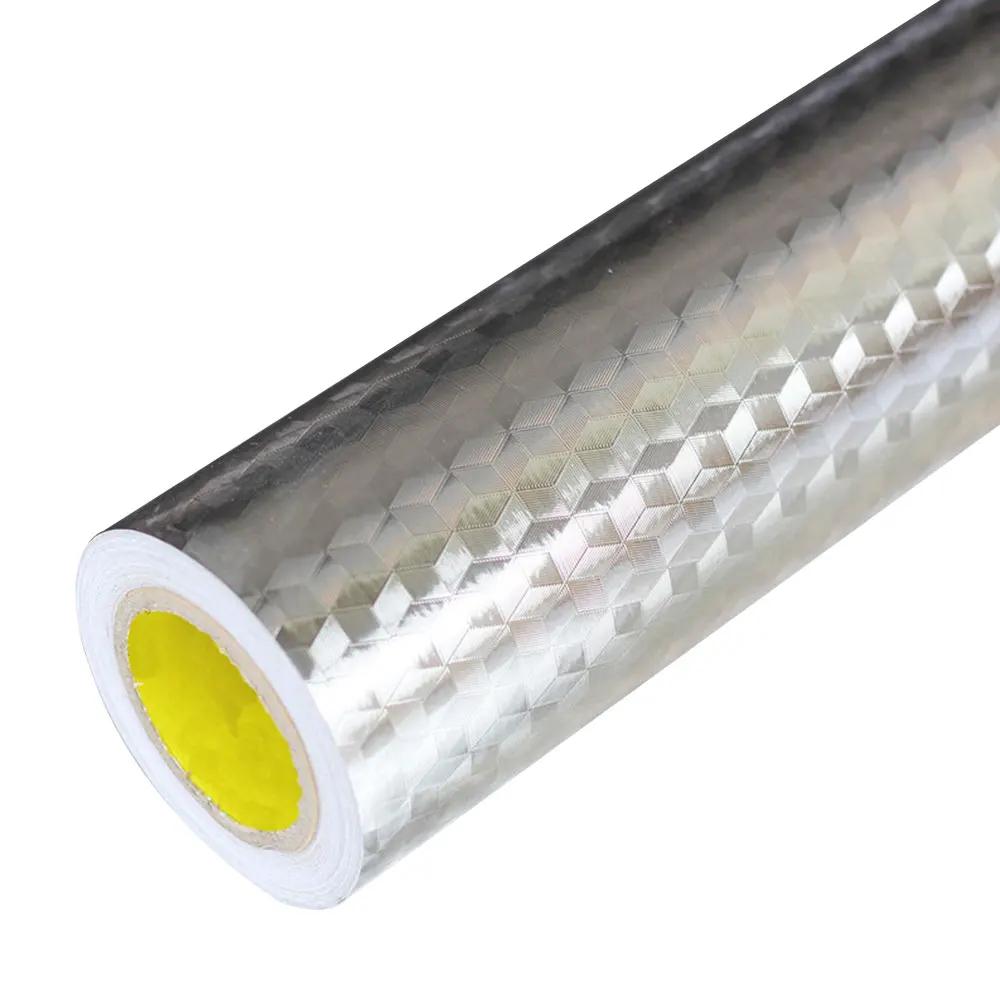 

Oil-Proof Waterproof Stickers for Home Kitchen Aluminum Foil Self-Adhesive Wallpaper DIY Stove Cabinet Decor 40cm x 1m серебряный
