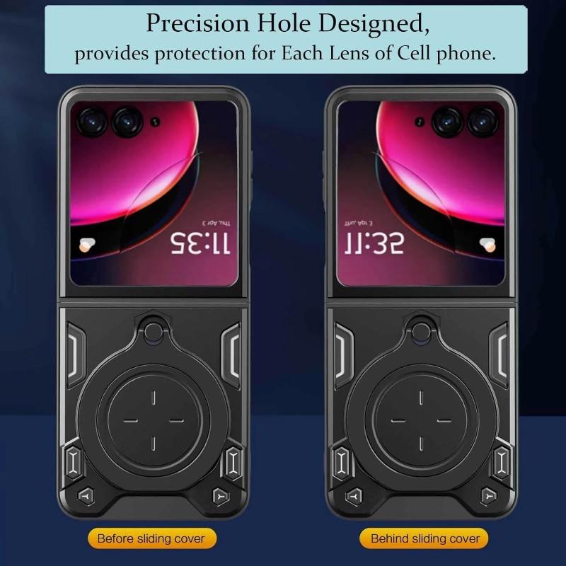 Slide Cover for Motorola Moto Razr 60 Ultra 50 40 Ultra Razr Plus Case Ring Stand Holder Shockproof Camera Protection Capa
