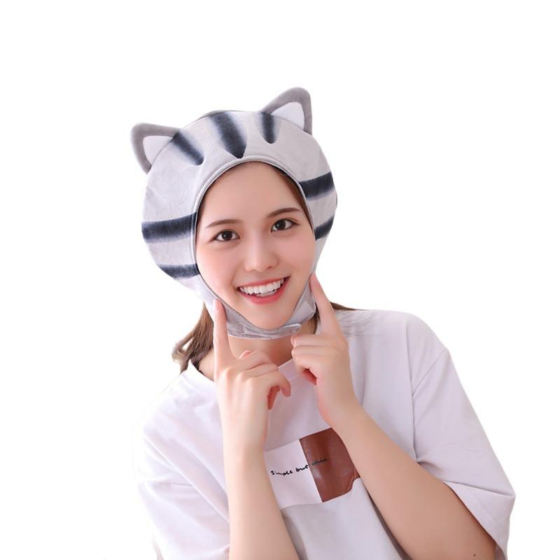 Kort blomma kattluva hatt fotorekvisita fotorekvisita tecknad luva plyschhatt fotorekvisita