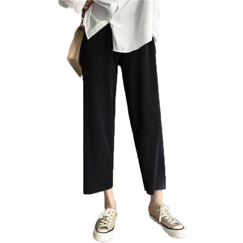 

Gray Lace Patchwork Polka Dot High Waist Wide Leg Drawstring Pants for Petite Women - Spring/Autumn XL (recommended 116-125 catties)