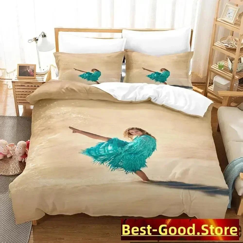 3D Print Miley Cyrus Singer Bedding Set Duvet Cover Sheet Printed Bed Set Pillowcase Bed Full Queen King Size Comforter Bedroom