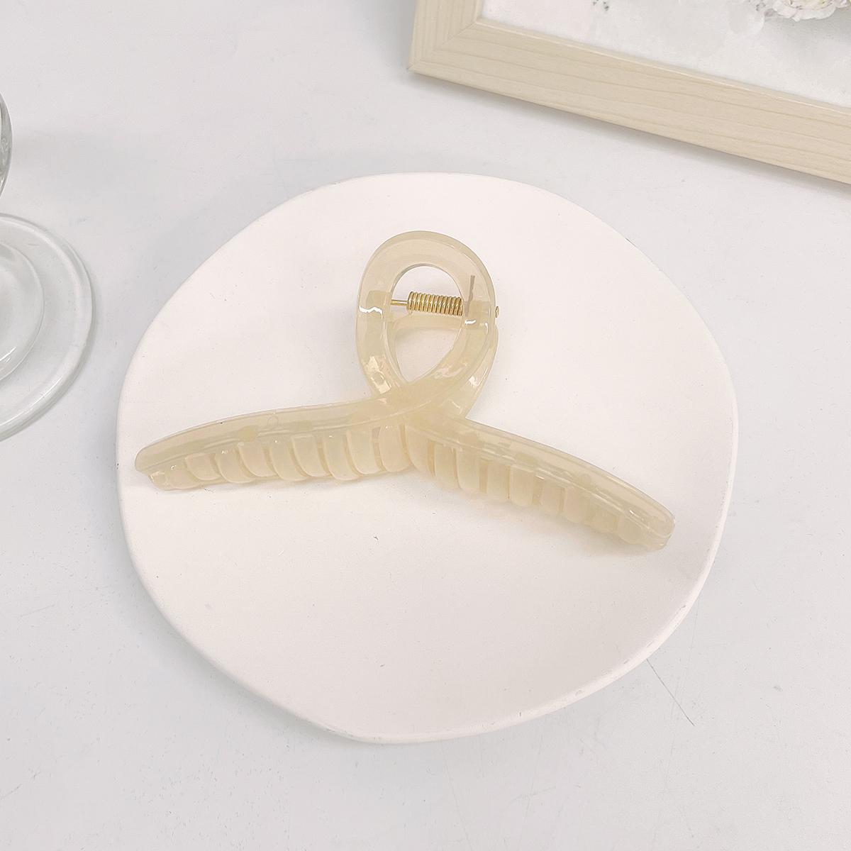 

Модные акриловые желейные простые большие заколки для волос для женщин, дамские заколки для волос, аксессуары для волос, крабовые зажимы для ванны, головные уборы 13cm слоновая кость