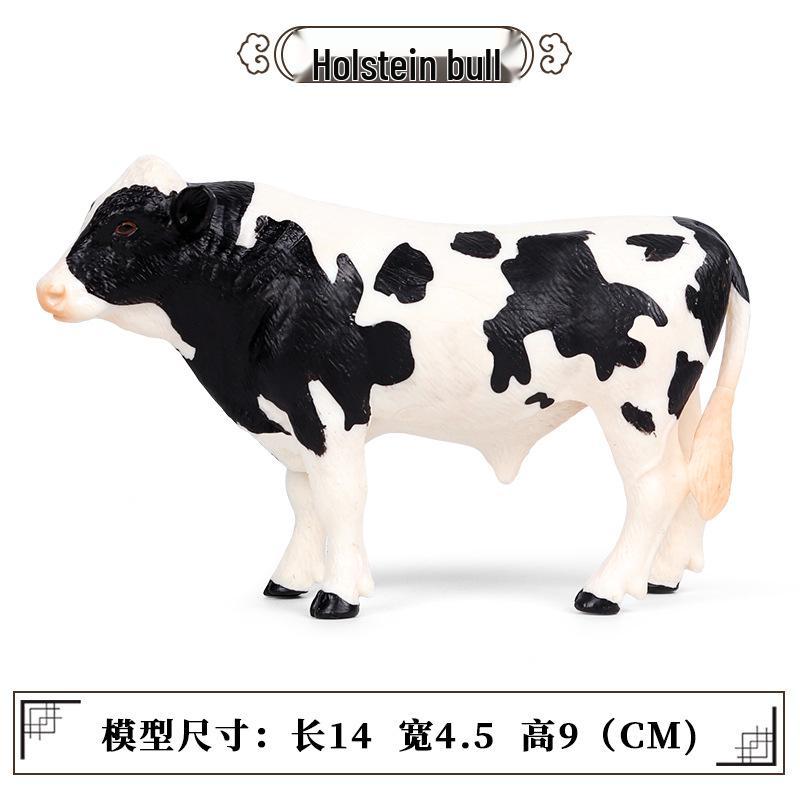 Children's Cognitive Animal Model Toy: Yellow Cow, Buffalo, Rhinoceros, Zebu, Bison, Bull Figurine.