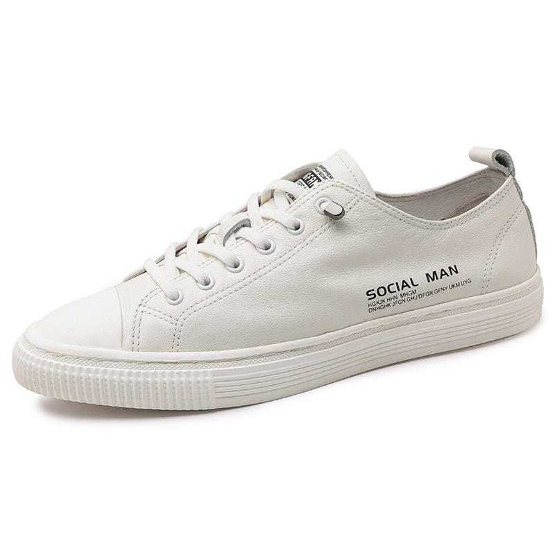 

Live broadcast popular men s board shoes summer versatile Korean version of trendy casual shoes breathable leather white shoes trendy shoes 39