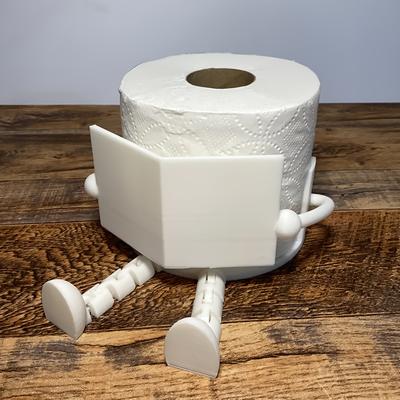 Držák toaletního papíru pro čtení - 3D tištěný unikátní společník na čtení novin, držák role papíru, koupelnová dekorace, držák papírových ručníků