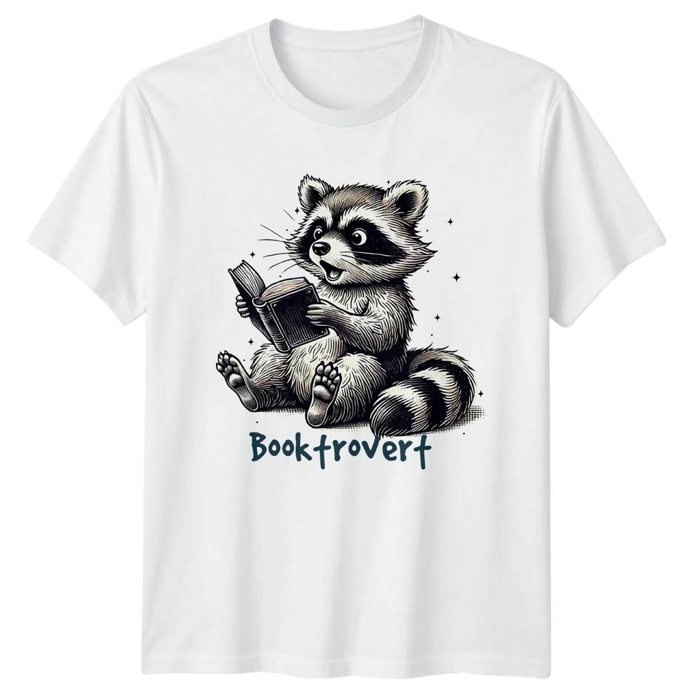 Booktrovert Raccoon Reading Book Lovers Hobbies Graphic TShirt S
