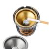 Luxury Windproof Glass Ashtray with Lid for Home and Office