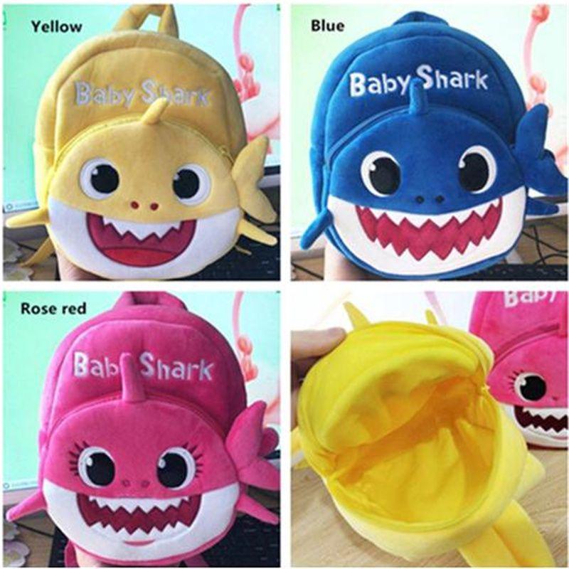 Baby Shark Plush Backpack For Kids Cute Soft Shoulder Bag Childrens Schoolbag Gift
