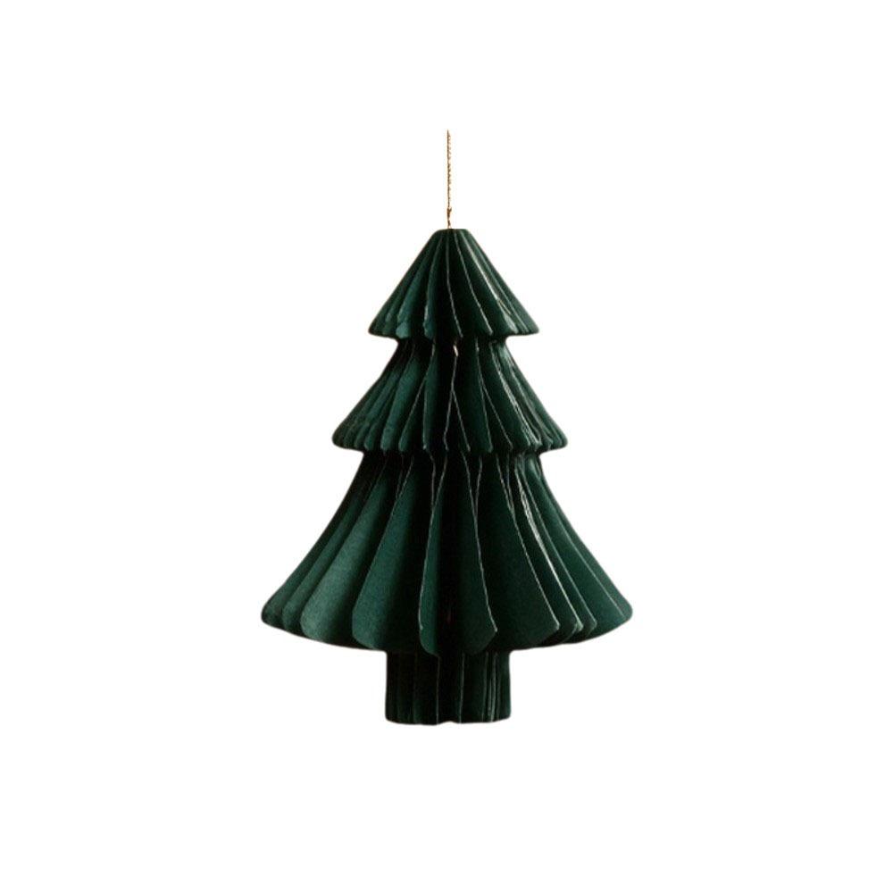 Paper Xmas Tree Pendant 3D Christmas Tree Ornament Creative Christmas Bell Ornament  Tree Scene
