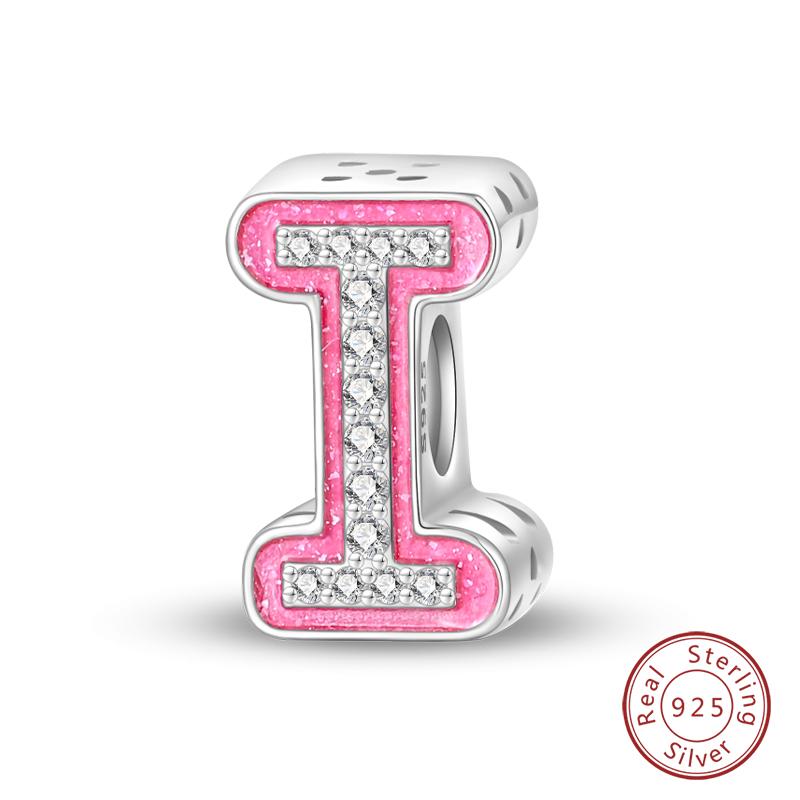 Copper Princess Pink 26 Letters Charm Bead Charms Bead Charms 3mm Do It Yourself Birthday Fine Jewellery Making