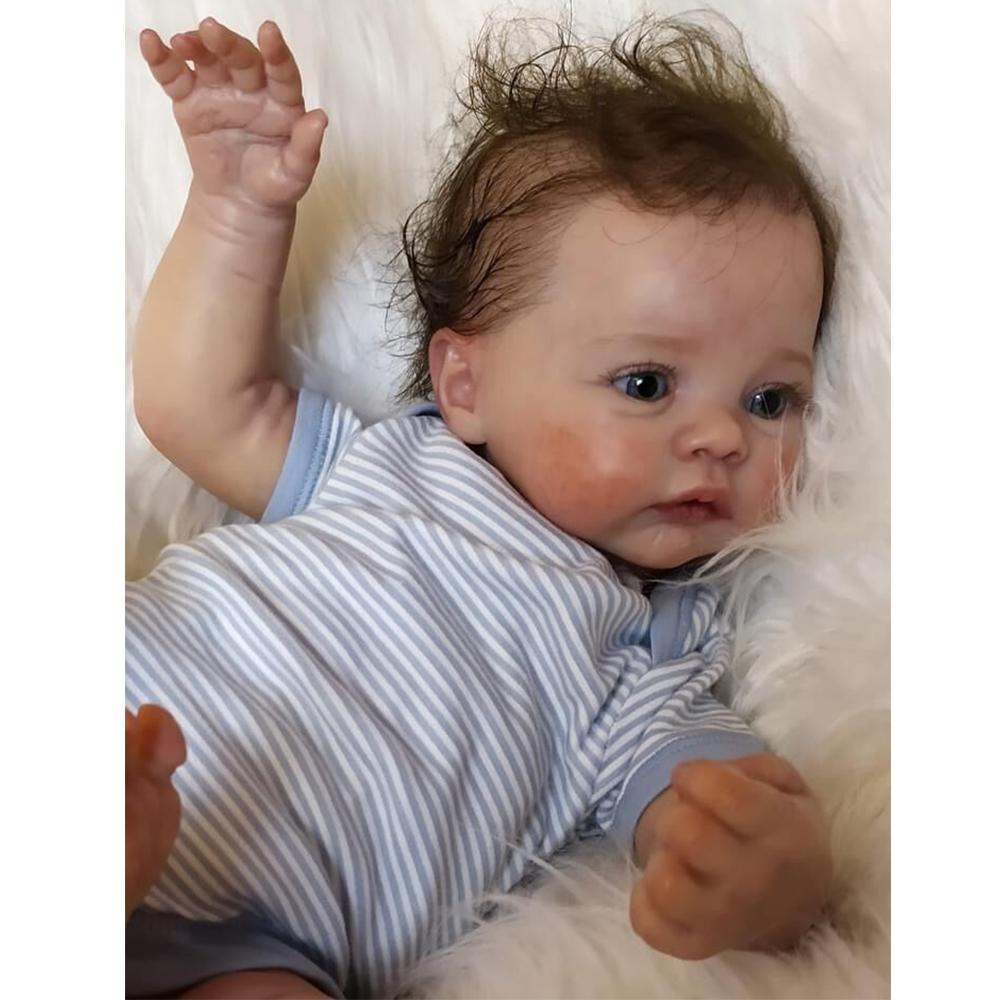 49 cm weiche und Ganzkörper-Silikon-Reborn-Kleinkind-Mädchenpuppe Maddie, weiche 3D-Haut, mehrere Schichten, die sichtbare Venen bemalen