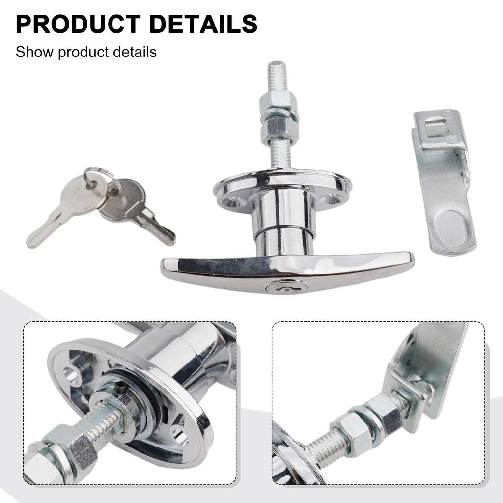 Kit de Serrure à Poignée en T 1 Ensemble Avec Clés Attache pour Camping-car pour Porte de Garage de Camion Loquet de Serrure de Porte d'Armoire Industrielle Quincaillerie
