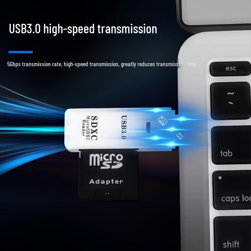 High-Speed USB 3.0 Multi-Card Reader: All-in-One SD/TF Compatibility for Cameras, Phones, and Computers, Plug & Play