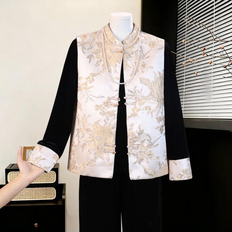 2026 Spring Collection: Elegant Gold Velvet Vest Suit for Women (Three-Piece Set)
