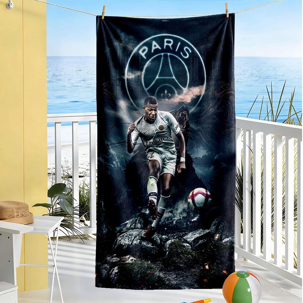 Mbappe Beach Towel Quick-Dry Soft Microfiber Comfortable Lightweight Suitable for Sports, Travel, Swimming, Yoga, Bathroom, Beach, And Pool
