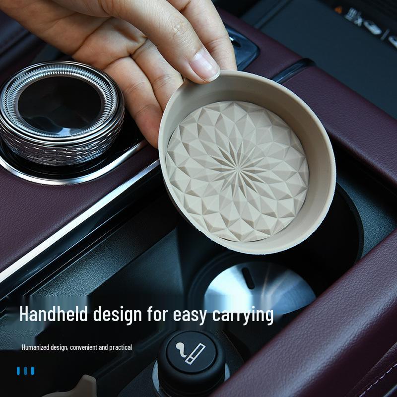 Silicone Rhombus Car Cup Holder Mat: Non-Slip and Heat-Resistant Coaster