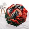 1pc Tigers and Wolves Pattern Automatic Umbrella is Fashionable and Good-Looking, a Portable 3-Fold Umbrella, Suitable for Travel and Daily Use,