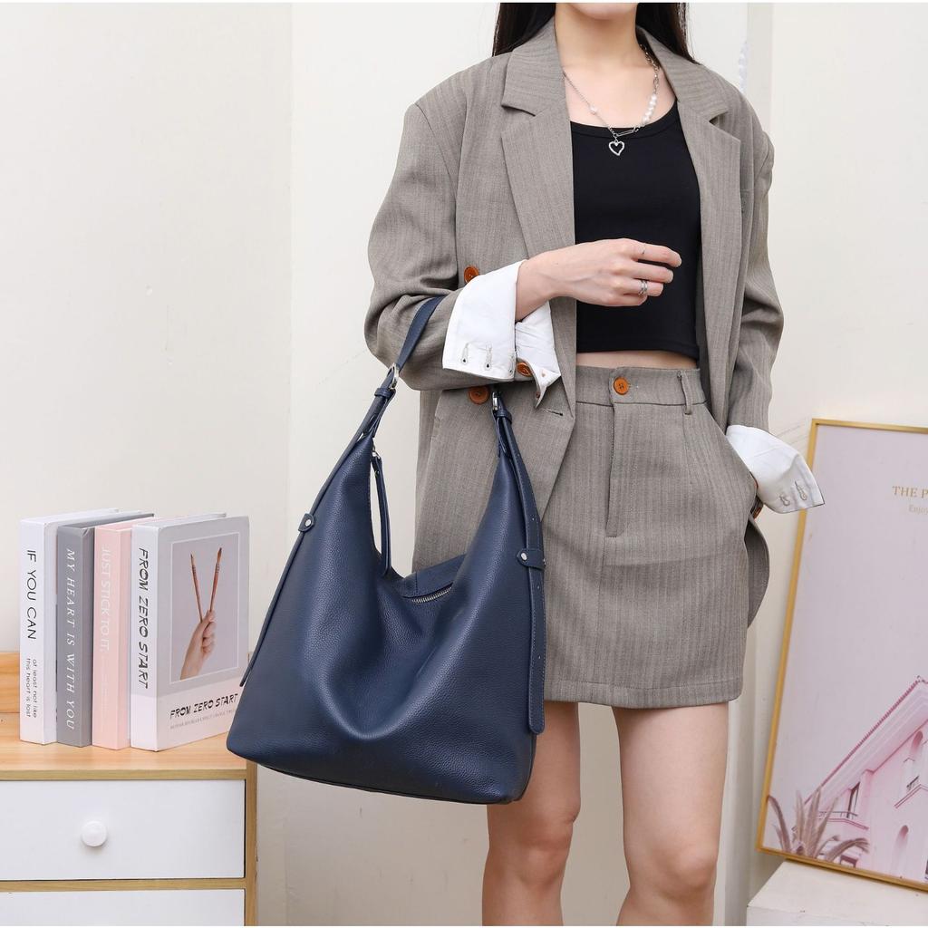 Cowhide Large Bag, Soft Leather Shopping Bag, Popular Fashion Shoulder Messenger, Practical Soft Leather Handbag