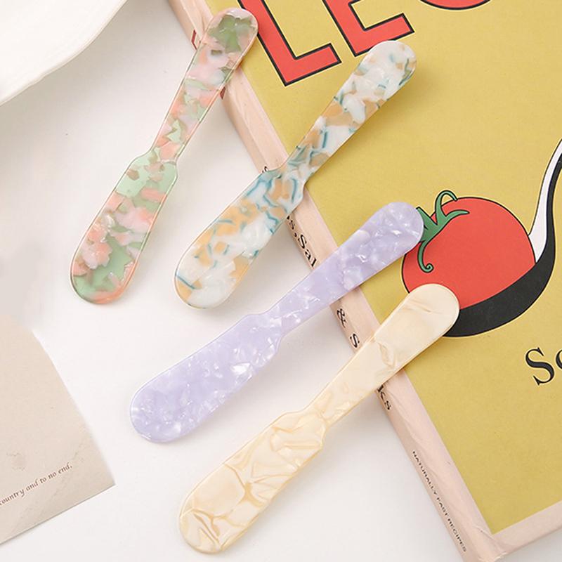 Colorful Acrylic Ice Spoon Cream Coffee Caviar Spoon Stirring Spoons Dessert Spoon Teaspoon Crafts Tableware Party Photo Props
