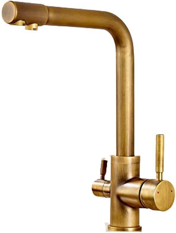 Three-in-one Purification Faucet Electroplated Black Gold Kitchen Mixed Water Filter Faucet