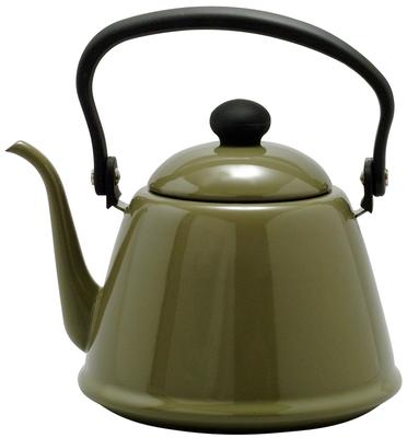 Hervidor de agua Nodahoro de 2 l, esmaltado, compatible con FireIH, boca estrecha, fabricado en Japón, color oliva, DK-200OL