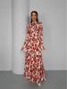 Spring Floral Print French Slimming Tie-Up Dress