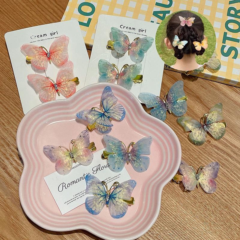 1Pair Fashion Temperament Butterfly Baby Girls Hairpins Cute All-Match Bangs Hair Clips Kids Headwear Children Hair Accessories