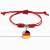 Red Bracelet Trendy With Timeless Gem European Country Flags Unisex Material Mixed