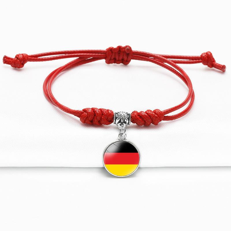 Red Bracelet Trendy With Timeless Gem European Country Flags Unisex Material Mixed