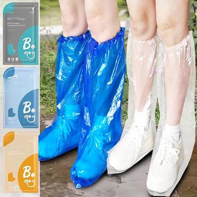 Copriscarpe antipioggia monouso impermeabile per giornate di pioggia, adulti e bambini indossano copriscarpe impermeabili spessi, stivali da pioggia, copriscarpe alti fino alla coscia per studenti