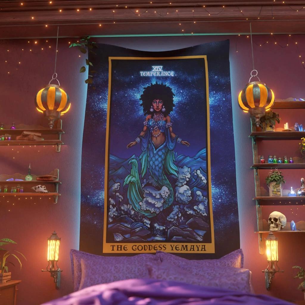 Magic Bookshelf Tapestry Glowing Potion Bottles Wizard Library Wall Hanging Peach Skin Fantasy Room Decor For Bedroom Dorm