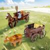 Cute Farm Ranch Transport Hhorse-and-buggy Era Cart Building Block Awesome Gift For Boys & Girls Who Love Gardening Animals