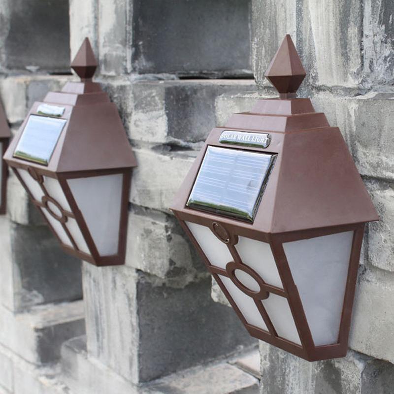 Solar Lights for Wall Porch Garden Fence Powered Outdoor Patio Deck Yard Light Sensor Auto On/Off