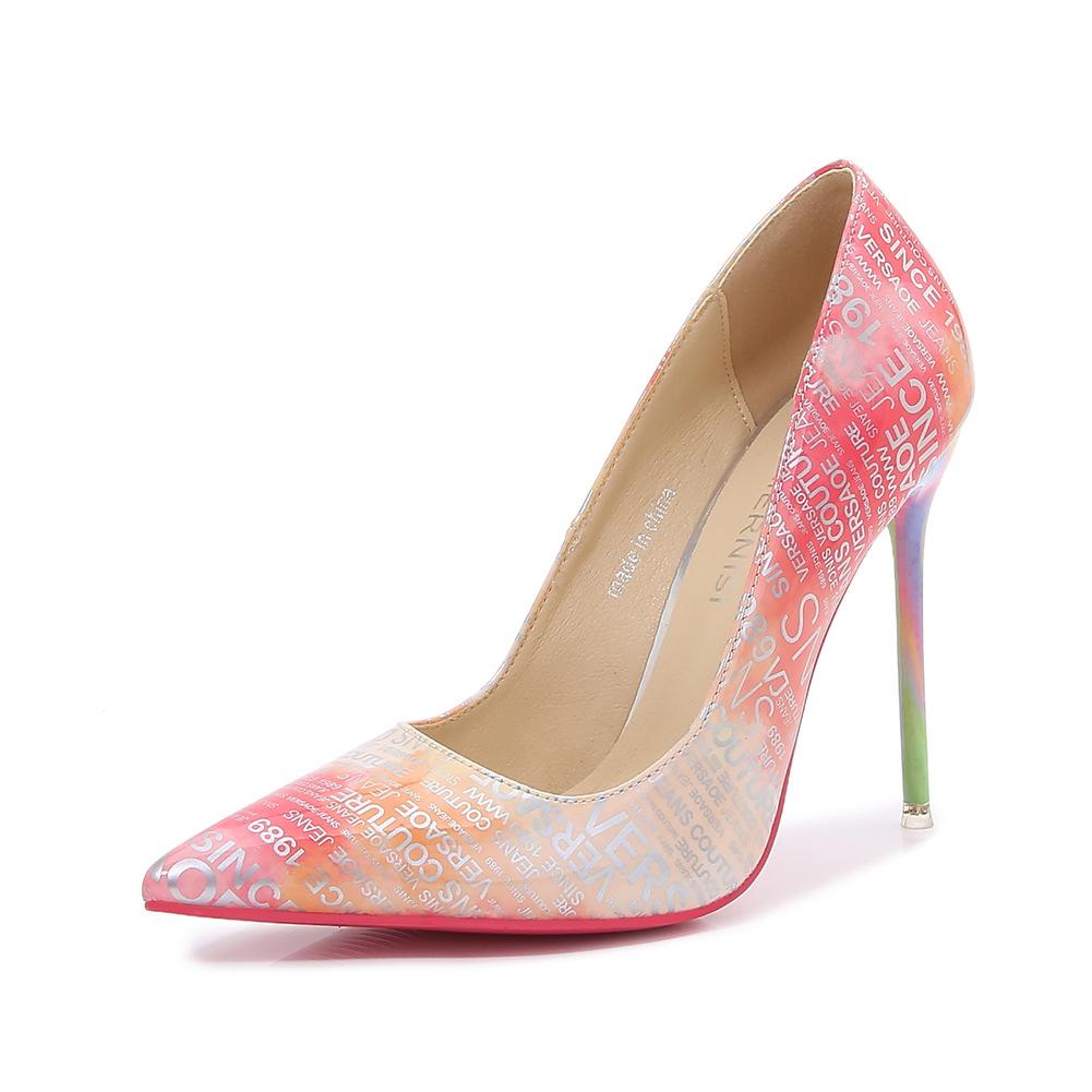 Large size professional work super high heels women's light mouth stiletto colored pointed sexy anti-string dummy drag shoes