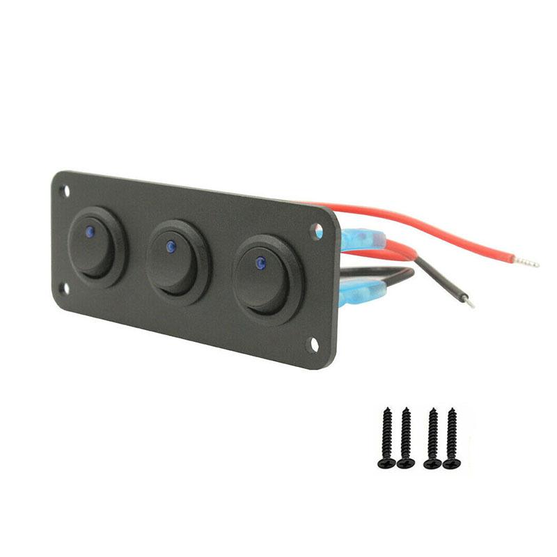 12V 1-4 Gang Universal Toggle Switch Panel USB Car Boat Marine RV Truck Blue LED Styling Accessories Marine Rocker Switch Relays 5
