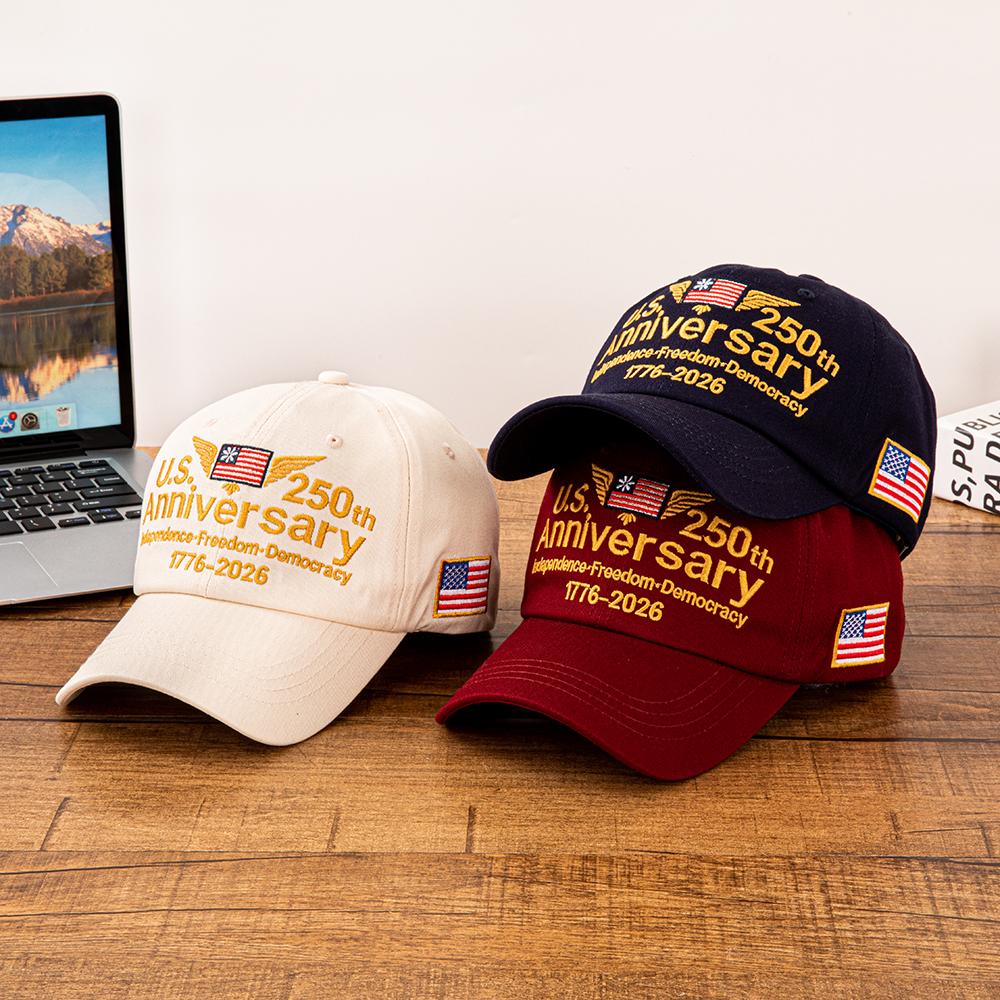 Vintage Washed U.S. 250Th Anniversary 1776- Independence Freedom Democracy American Flag Embroidered Baseball Cap Men Women