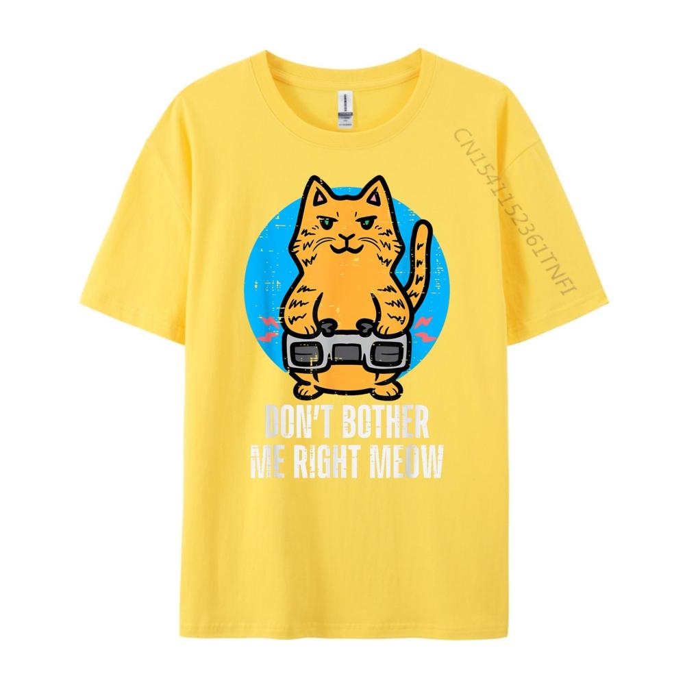 Gamer Cat Dont Bother Me Meow Funny Gaming Unisex Boys Kids Unisexs Clothing Plus Size Anime Street Wear T Shirt