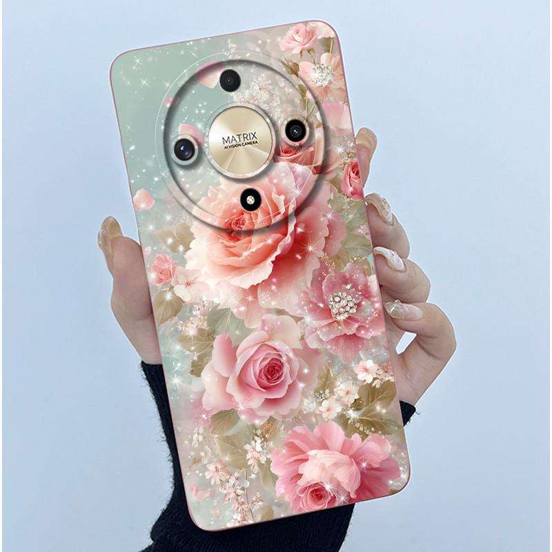 For Honor Magic5 Lite 5G Case Simplicity flower Silicone Soft Back Cases For Magic6 Lite 5G Cover Magic 5Lite 6Lite Bumper Shell