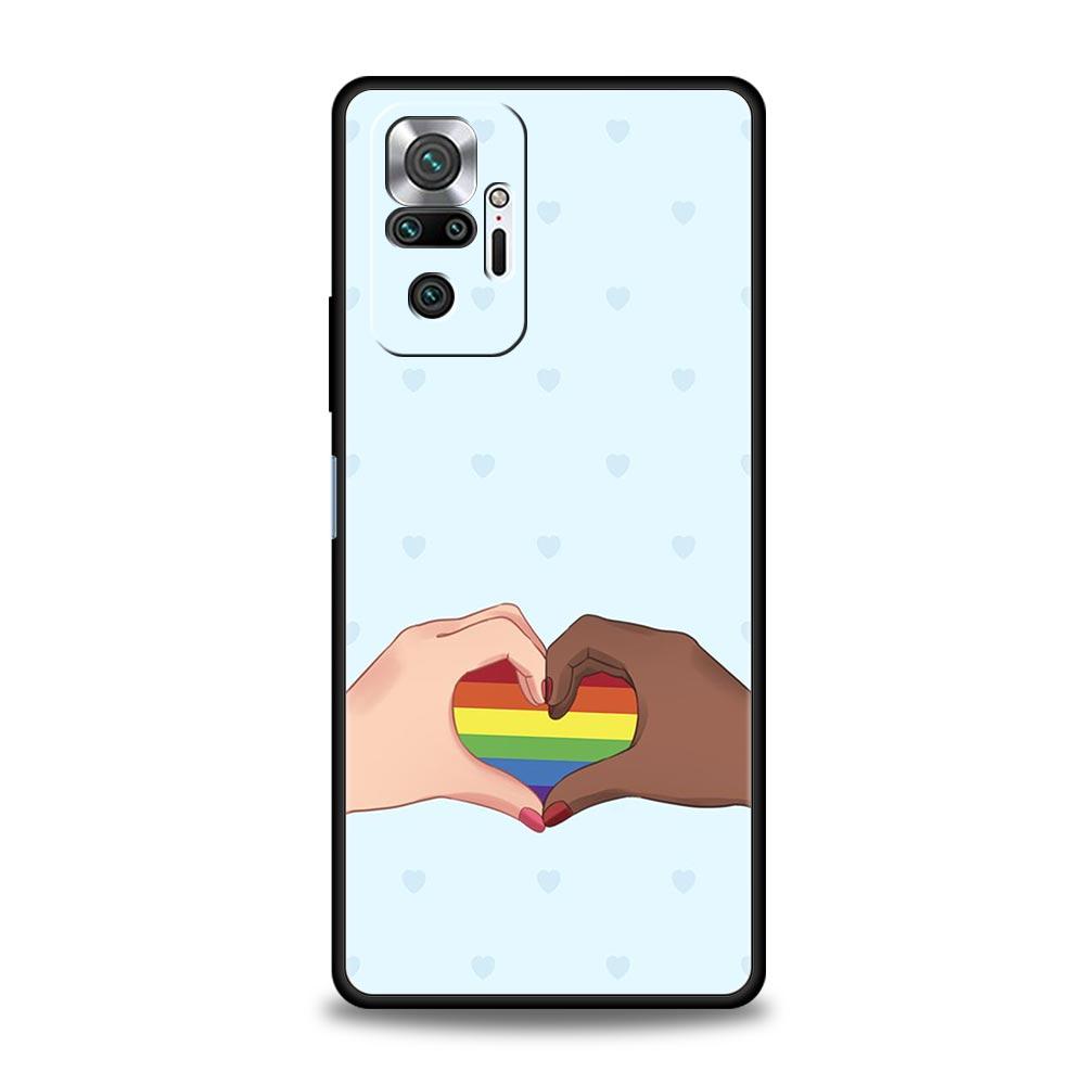 Gay Lesbian Rainbow Pride Phone Case Cover for Redmi 14C 10C Note 15 14 13 12 10 11 K40 Pro Plus Soft TPU Shockproof Shell Capas