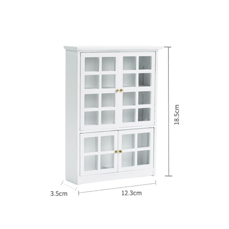 1:12 Dollhouse Miniature Wooden Display Cabinet Cake Candy Cabinet Storage Rack Organizer Display Shelf Stand Store Scene Model