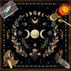 Divinations Tablecloth Moonphases Flower Pattern Tarot Tablecloth Altars Cloth