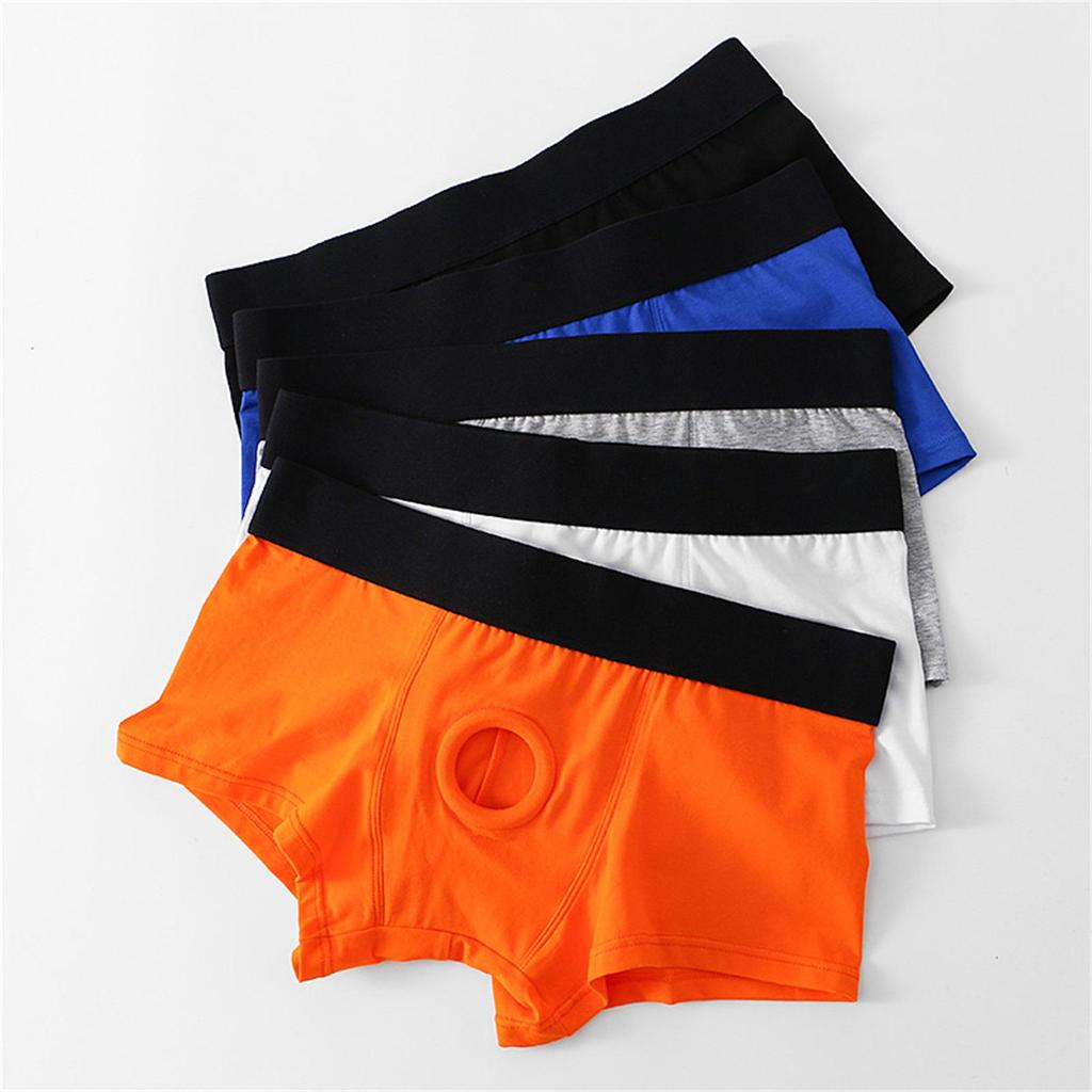 Men's & Women's Flirty Cotton Boxer Briefs with 4.5CM Silicone Ring, Breathable and Comfortable.