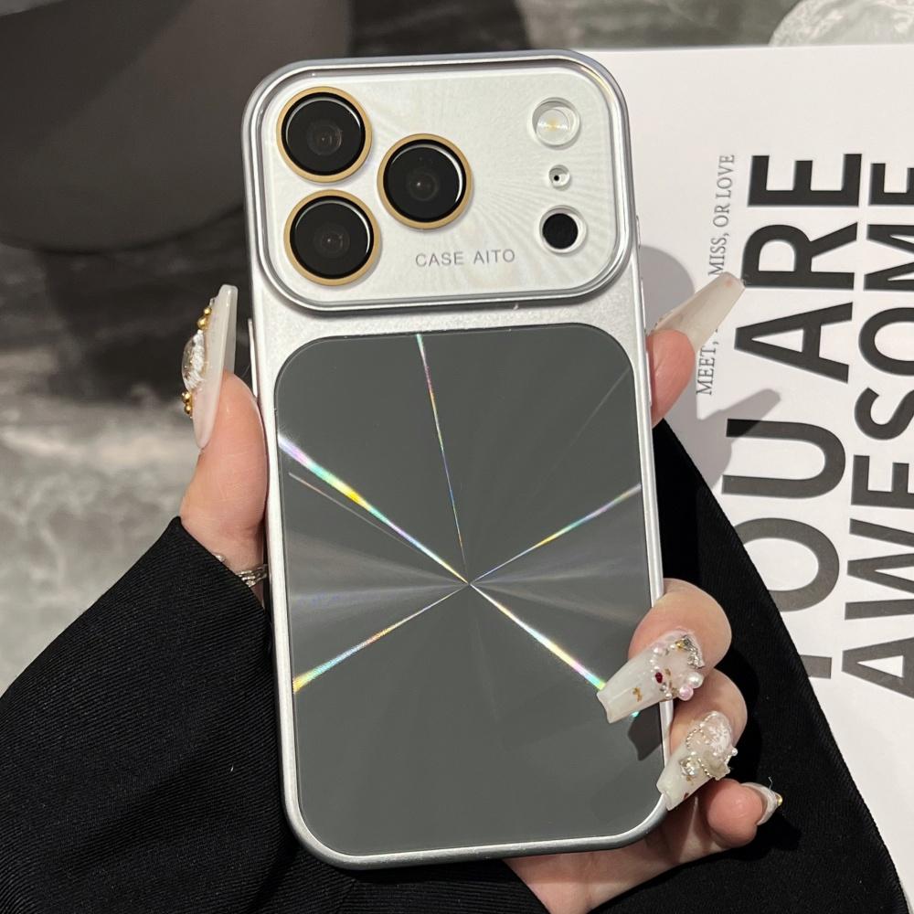 Galvanisierter Bumper Aurora Laser Glänzend Kristall Handyhülle Für iPhone 17 16 15 14 Pro Max Linsenschutz Stoßfest Hybrid PC Abdeckung