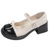 Mary Jane small leather shoes high heels French summer 2025 new retro thick heel bow single shoes small fragrant style