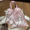 Flower Knows Bonnie Garden Limited Pink Satin Quilted Shoulder Bag