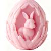 Easter Egg Silicone Mold Reusable Easy Release Easter Bunny Egg Candle Molds for Wax Plaster Soap Arts & Crafts Home Decor Party