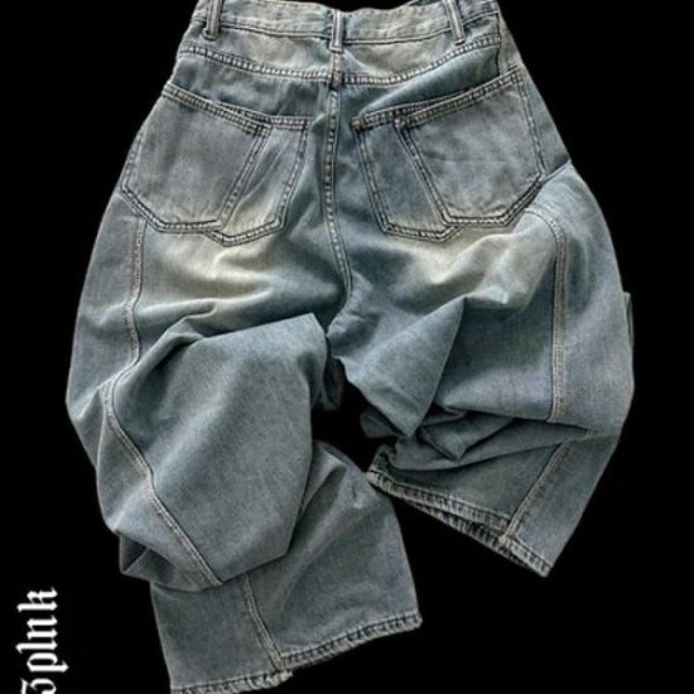 The Pink Cut Out Double Pocket Wide Denim Pants