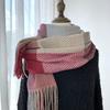 Women's Cashmere Scarf Green Plaid Vintage Winter Korean Thick Warm Long Tassel Shawl Neck Christmas Gift Fashion Accessories